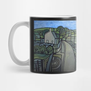 Green Abstract Yorkshire Landscape Mug